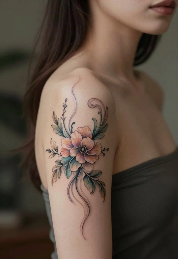 14 Flower Flash Tattoo Ideas With Soft Detail - 14. Nature's Elements 1