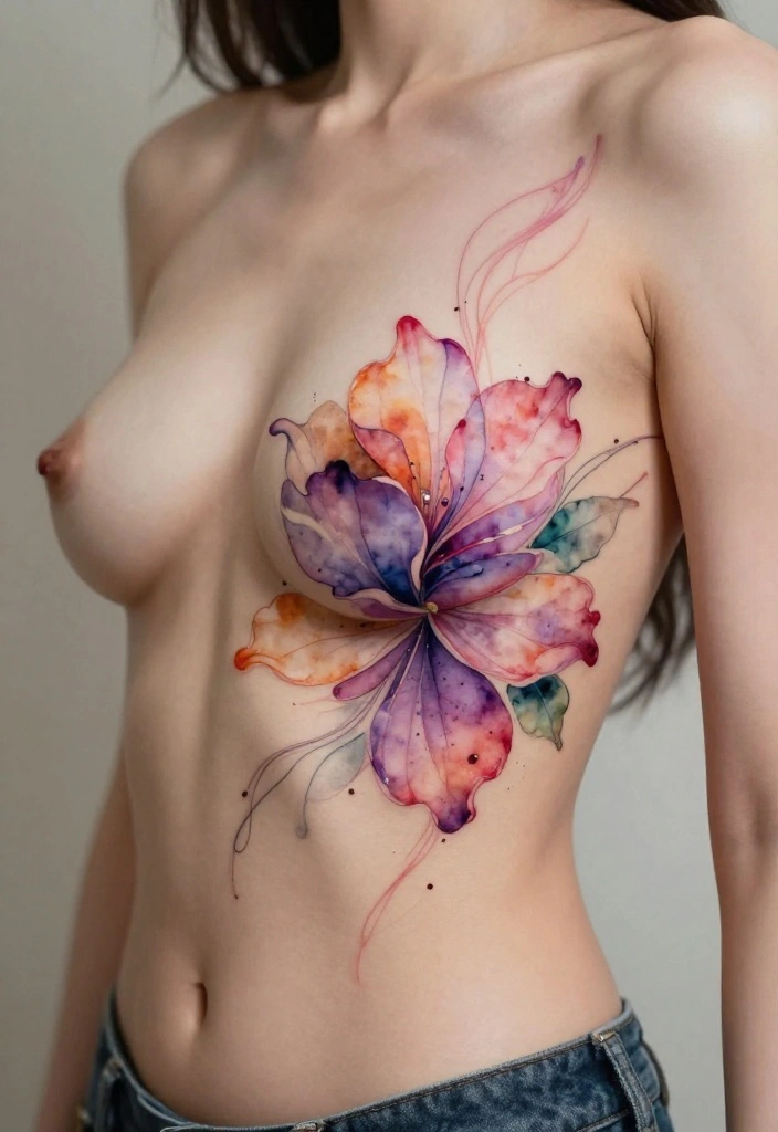 14 Flower Flash Tattoo Ideas With Soft Detail - 9. Soft Petal Watercolor 1