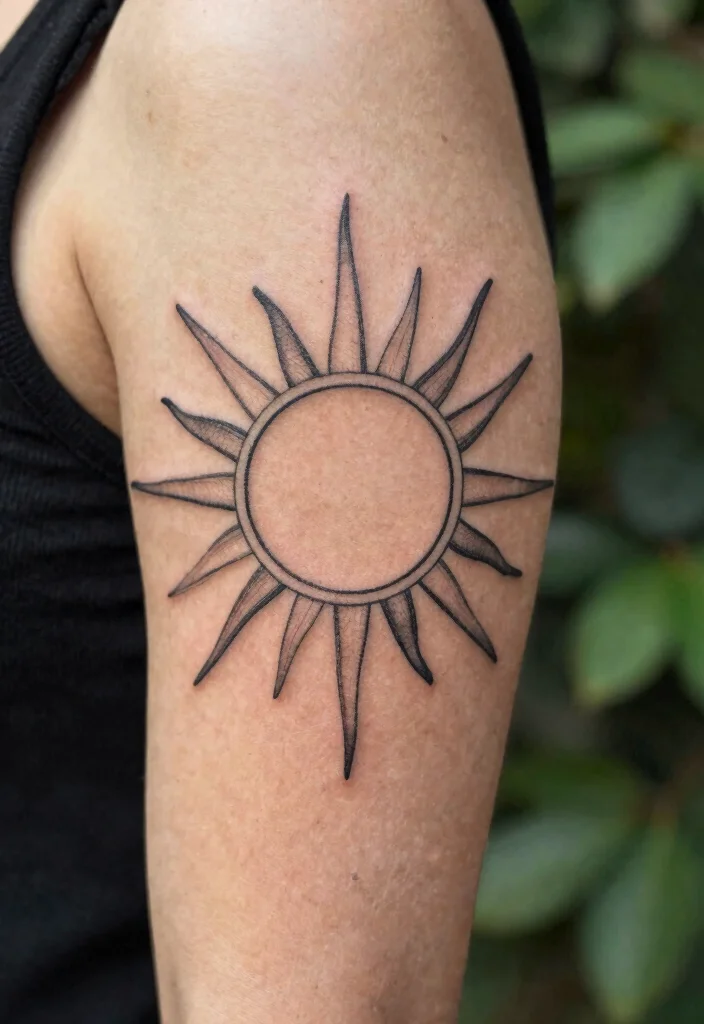14 Half Sun Tattoo 2026 Trending Ideas With Minimal Style - 2. Half Sun with Rays 1