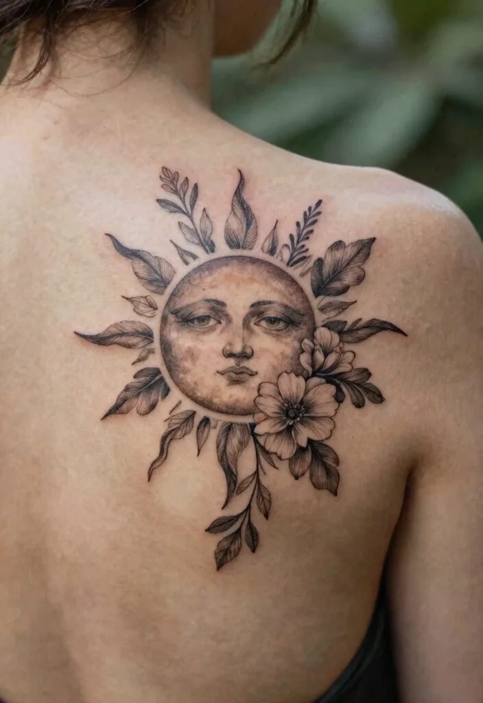 14 Half Sun Tattoo 2026 Trending Ideas With Minimal Style - 5. Nature-Inspired Half Sun 1