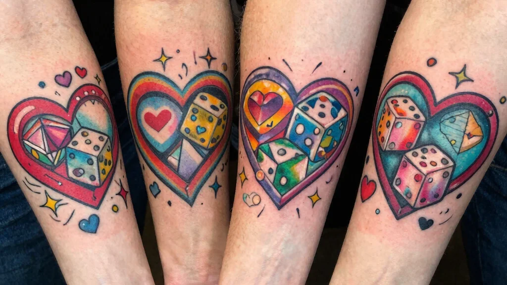 14 Heart Dice Tattoo Ideas With Playful Vibes