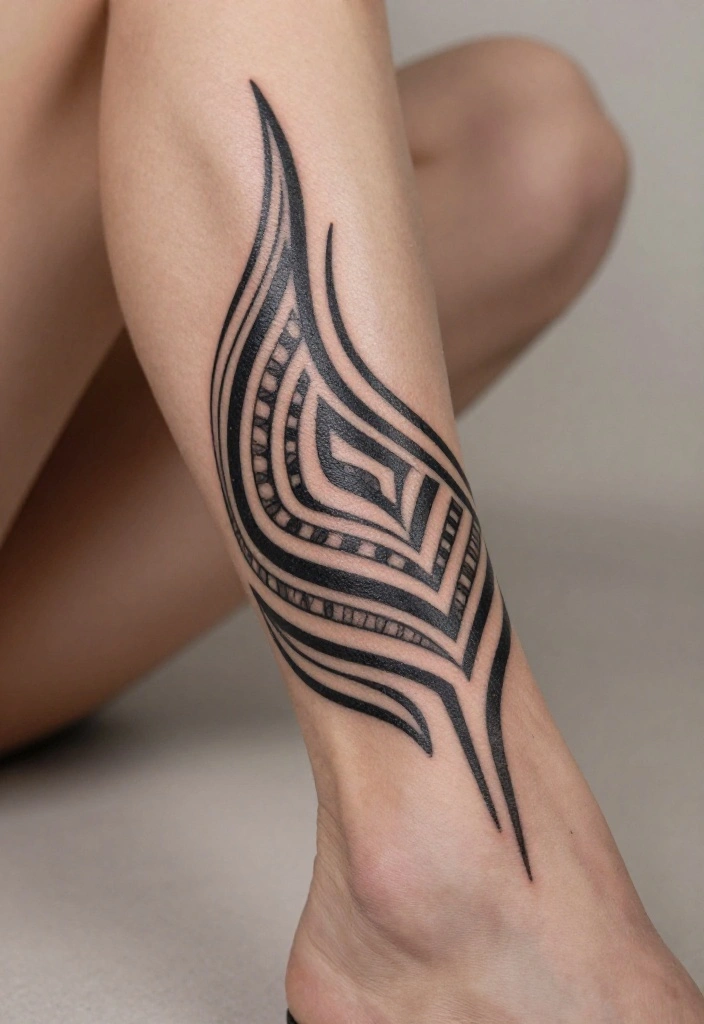 14 Henna Ankle Tattoo Ideas With Delicate Patterns - 9. Tribal Patterns 1