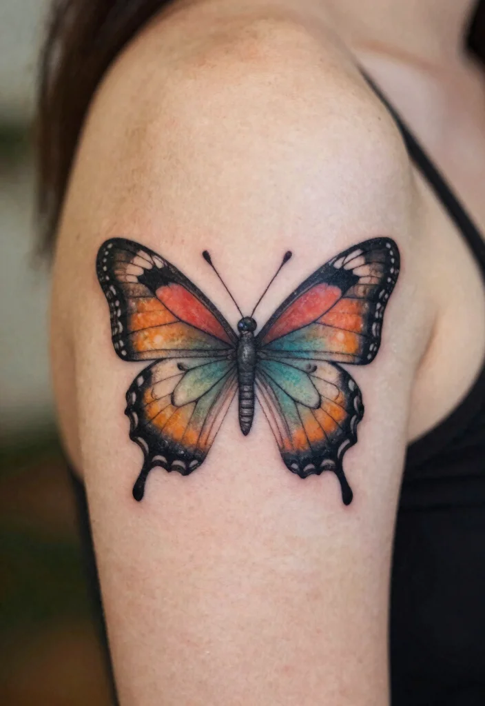 14 Tattoo Ideas Butterfly Arm Designs That Feel Delicate - 13. Vintage Butterfly 1