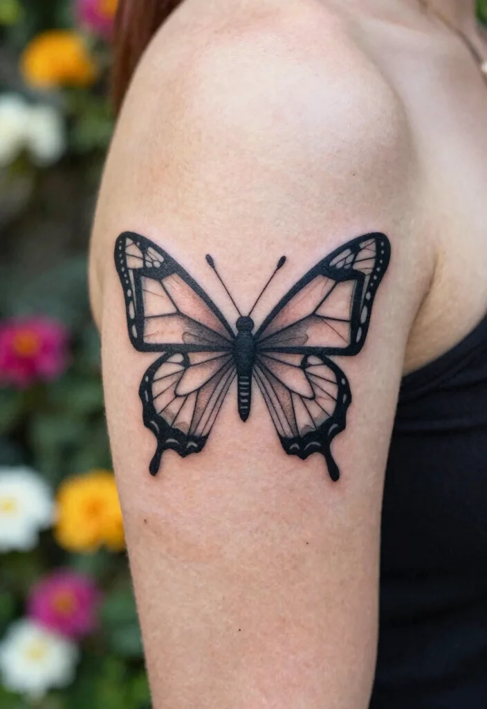 14 Tattoo Ideas Butterfly Arm Designs That Feel Delicate - 2. Geometric Butterfly Design 1