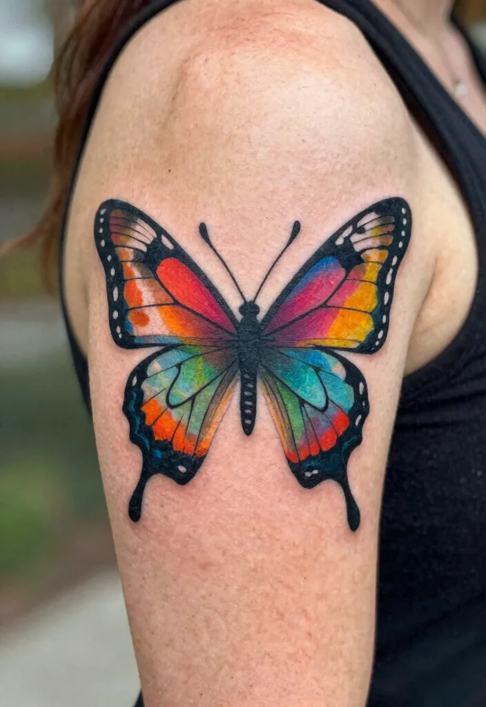 14 Tattoo Ideas Butterfly Arm Designs That Feel Delicate - 7. Abstract Butterfly Design 1