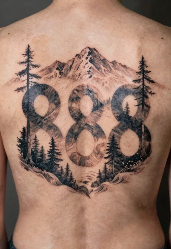 15 888 Angel Number Tattoo Ideas With Spiritual Meaning - 9. Nature-Inspired 888 1