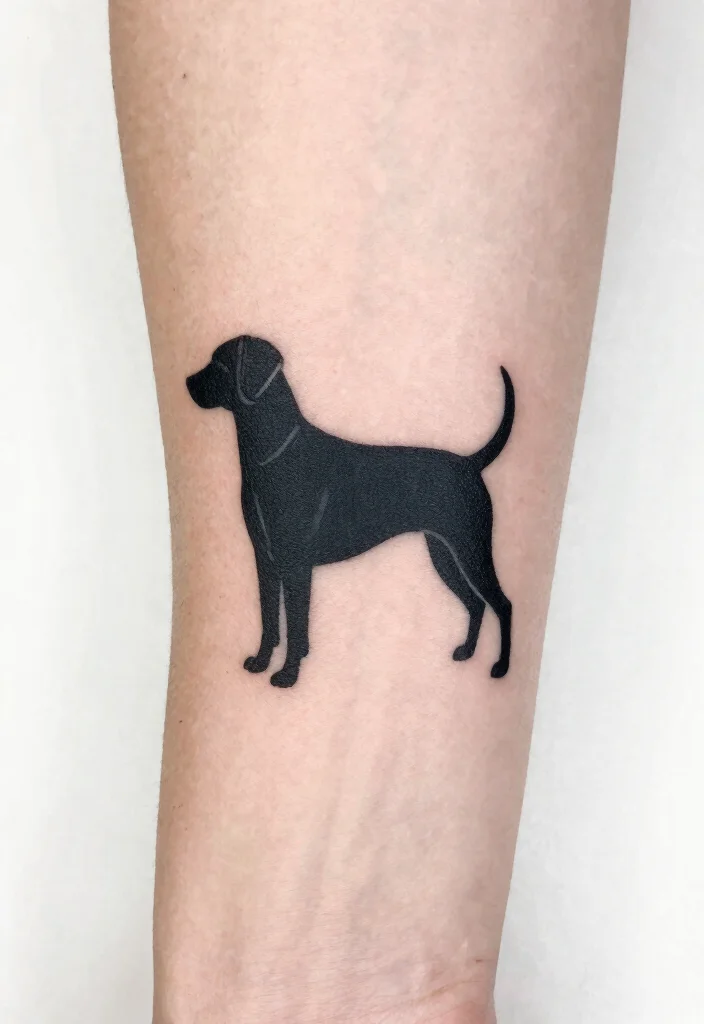 15 Black Dog Tattoo Ideas With Loyal Symbolism - 5. Minimalist Black Dog Silhouette 1