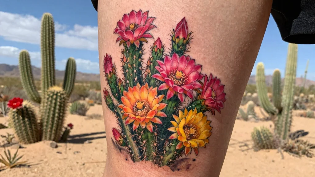 15 Cactus Flower Tattoo Ideas With Desert Charm