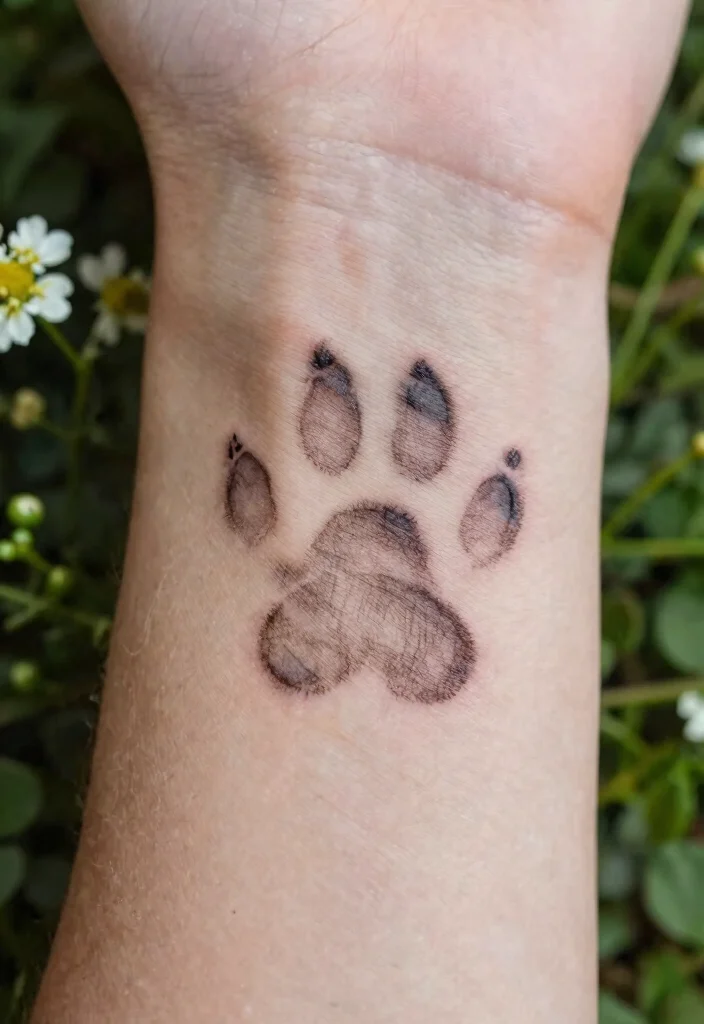 15 Dog Tattoo Memorial Ideas With Heartfelt Meaning - 1. Paw Print Tattoos 1