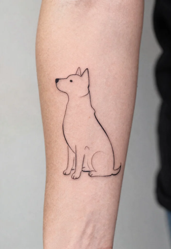 15 Dog Tattoo Memorial Ideas With Heartfelt Meaning - 12. Simple Line Art Tattoos 1