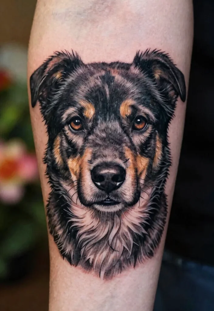 15 Dog Tattoo Memorial Ideas With Heartfelt Meaning - 2. Portrait Tattoos 1