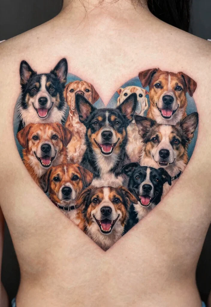 15 Dog Teeth Tattoo Ideas With Wild Symbolism - 12. Combined Pet Tributes 1