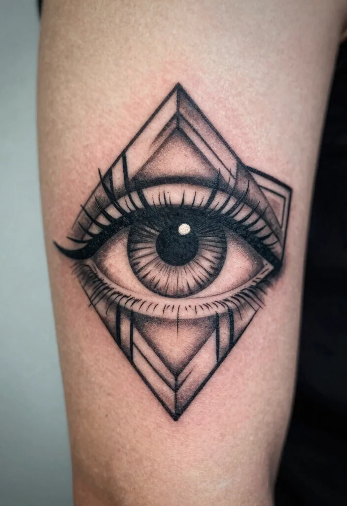 15 Eye Tattoo Stencil 2026 Trending Ideas With Sharp Detail - 1. Geometric Gaze 1