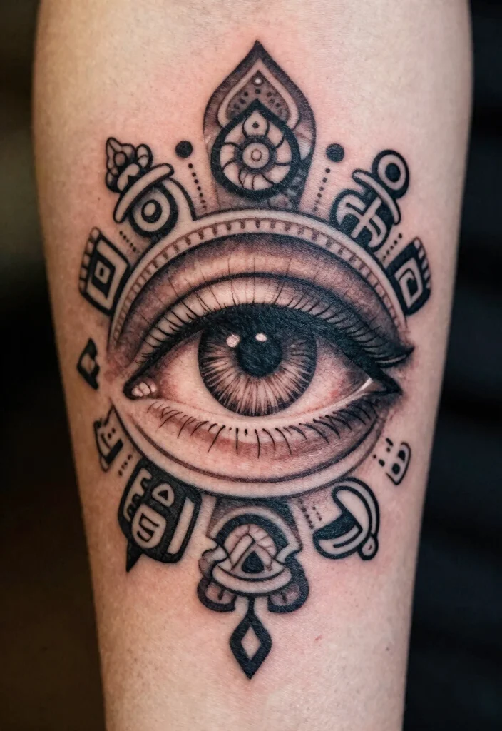 15 Eye Tattoo Stencil 2026 Trending Ideas With Sharp Detail - 11. Cultural Eye Symbols 1