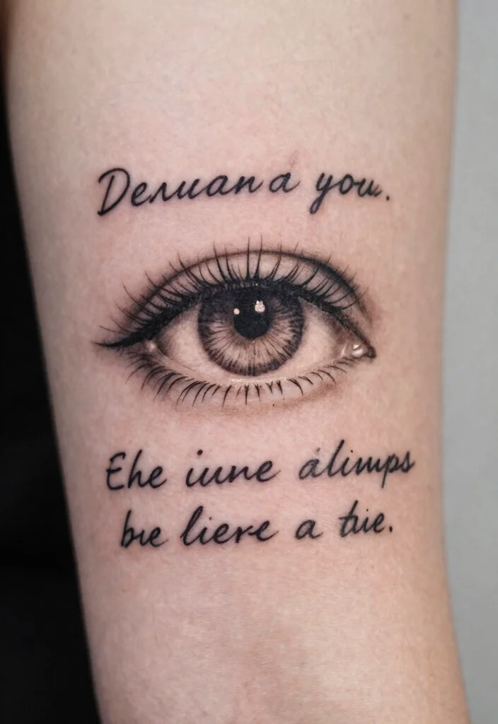15 Eye Tattoo Stencil 2026 Trending Ideas With Sharp Detail - 13. Eye with Quotes 1