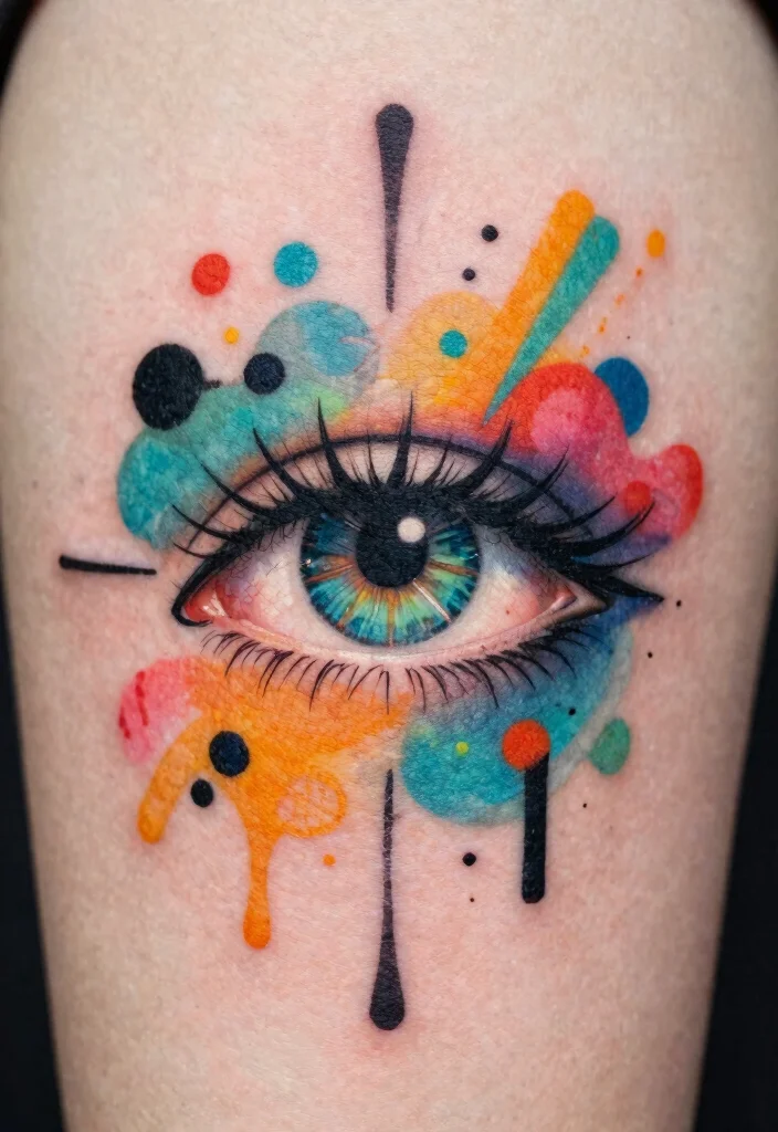15 Eye Tattoo Stencil 2026 Trending Ideas With Sharp Detail - 9. Eye with Abstract Elements 1