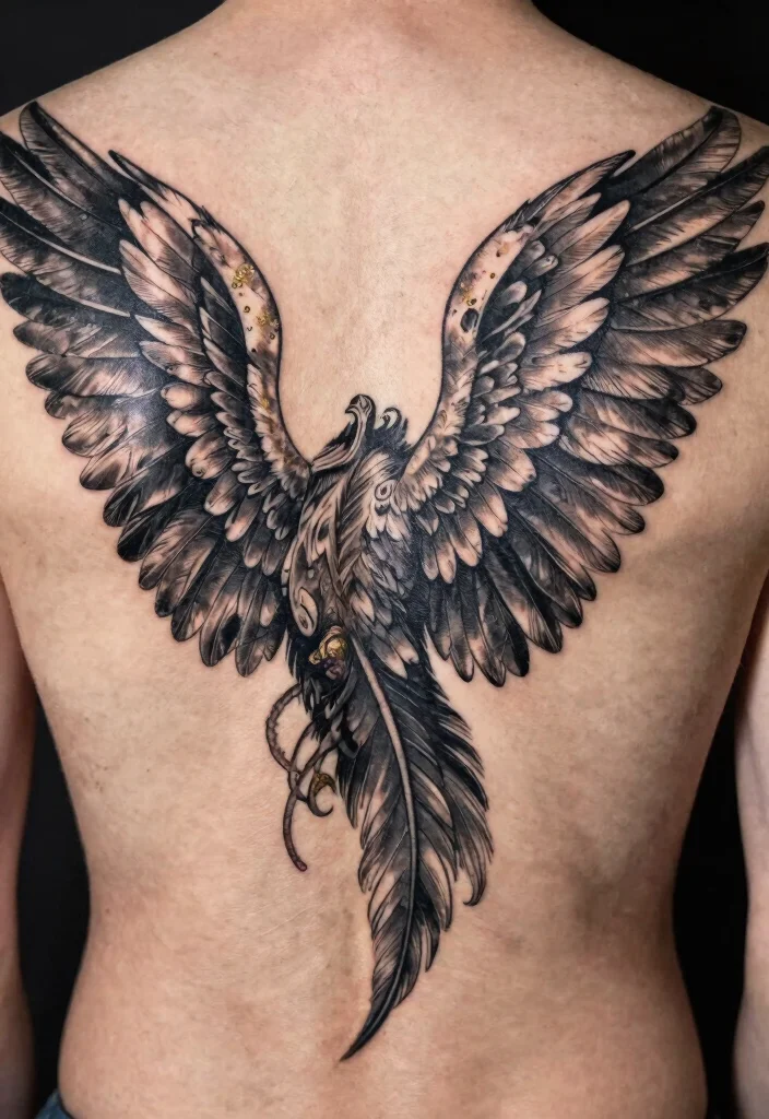 15 Gothic Cathedral Tattoo Ideas With Dramatic Detail - 6. Archangel Wings 1