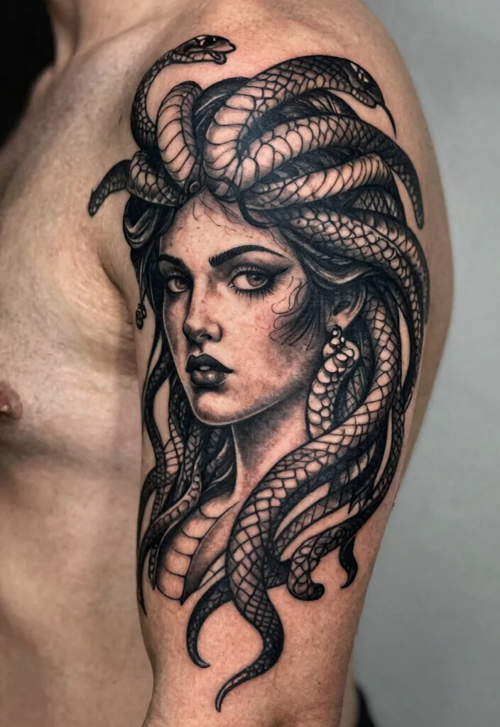 15 Medusa Tattoo 2026 Trending Ideas With Fierce Feminine Energy - 12. Tribal Medusa 1