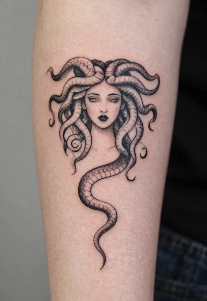 15 Medusa Tattoo 2026 Trending Ideas With Fierce Feminine Energy - 3. Minimalist Medusa 1