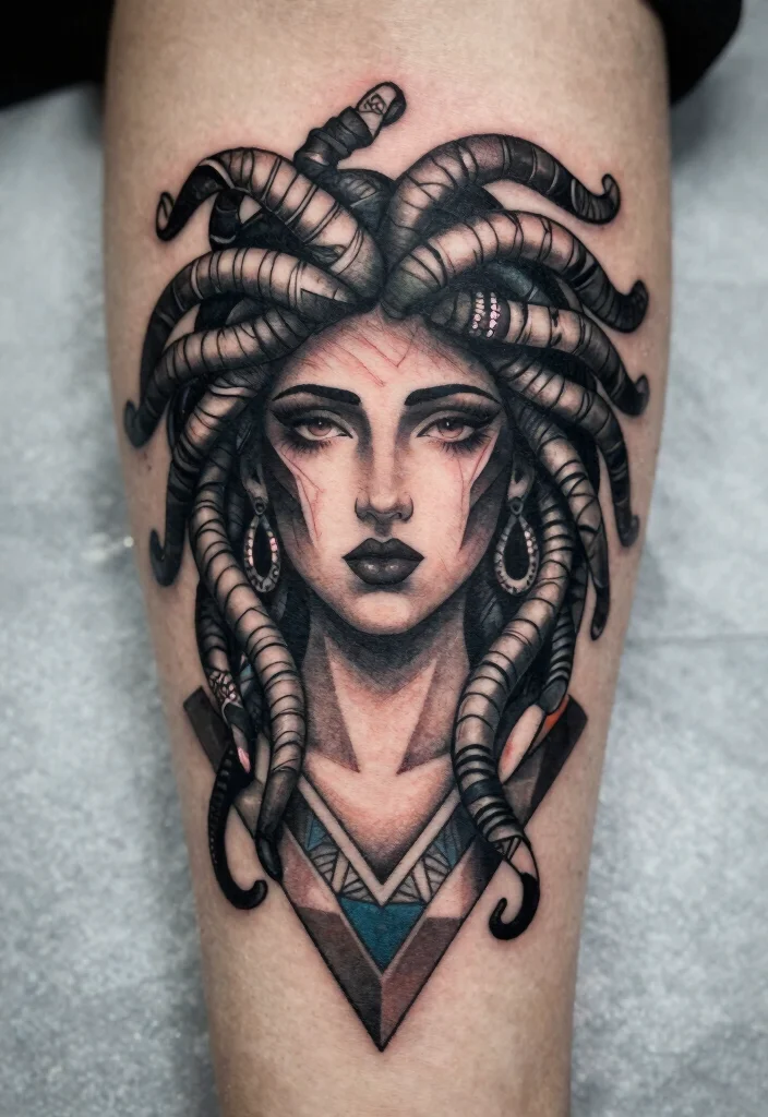 15 Medusa Tattoo 2026 Trending Ideas With Fierce Feminine Energy - 7. Geometric Medusa 1