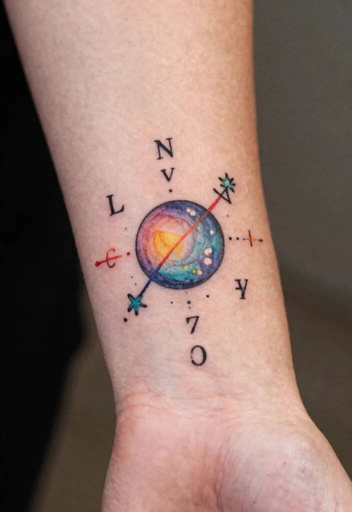 15 Moon and Star Tattoo Ideas With Celestial Charm - 15. Personalized Celestial Tattoo 1