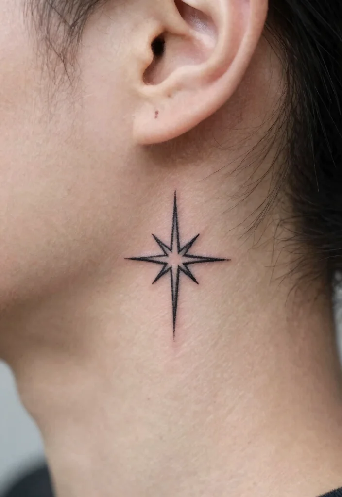 15 Moon and Star Tattoo Ideas With Celestial Charm - 4. Minimalist Star Tattoo 1