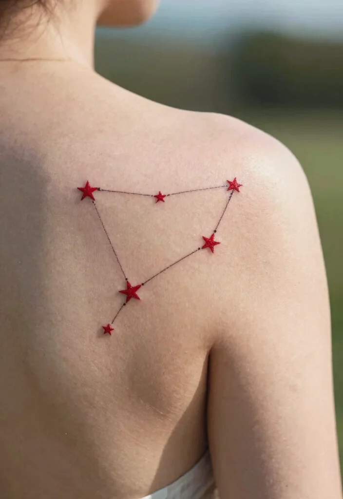 15 Red Star Tattoo Ideas That Stand Out Boldly - 3. Constellation-Inspired Star Tattoos 1