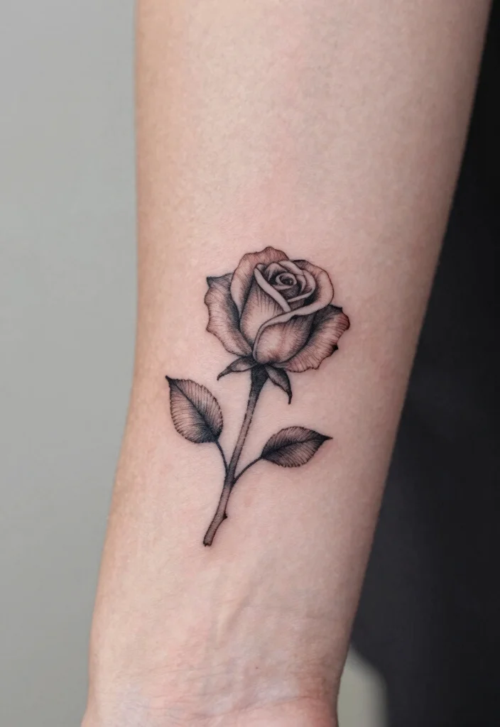 15 Ruby Rose Tattoo Ideas With Elegant Bold Style 25 15 Ruby Rose Tattoo Ideas With Elegant Bold Style - 5. Tiny and Timeless 1