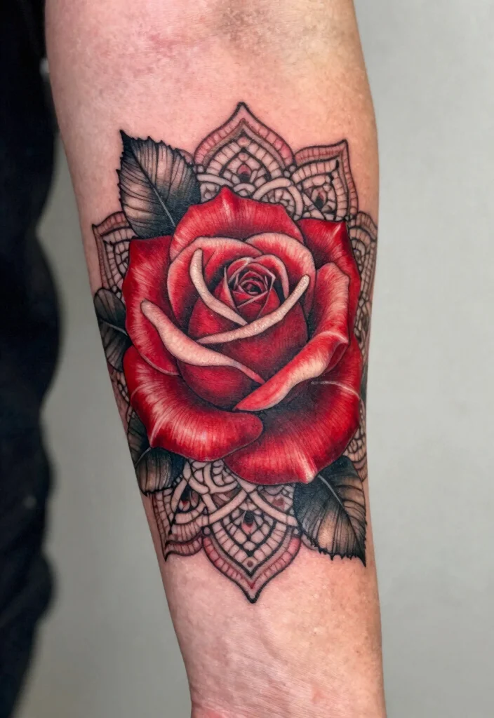 15 Ruby Rose Tattoo Ideas With Elegant Bold Style 29 15 Ruby Rose Tattoo Ideas With Elegant Bold Style - 9. Spiritual Symbols 1
