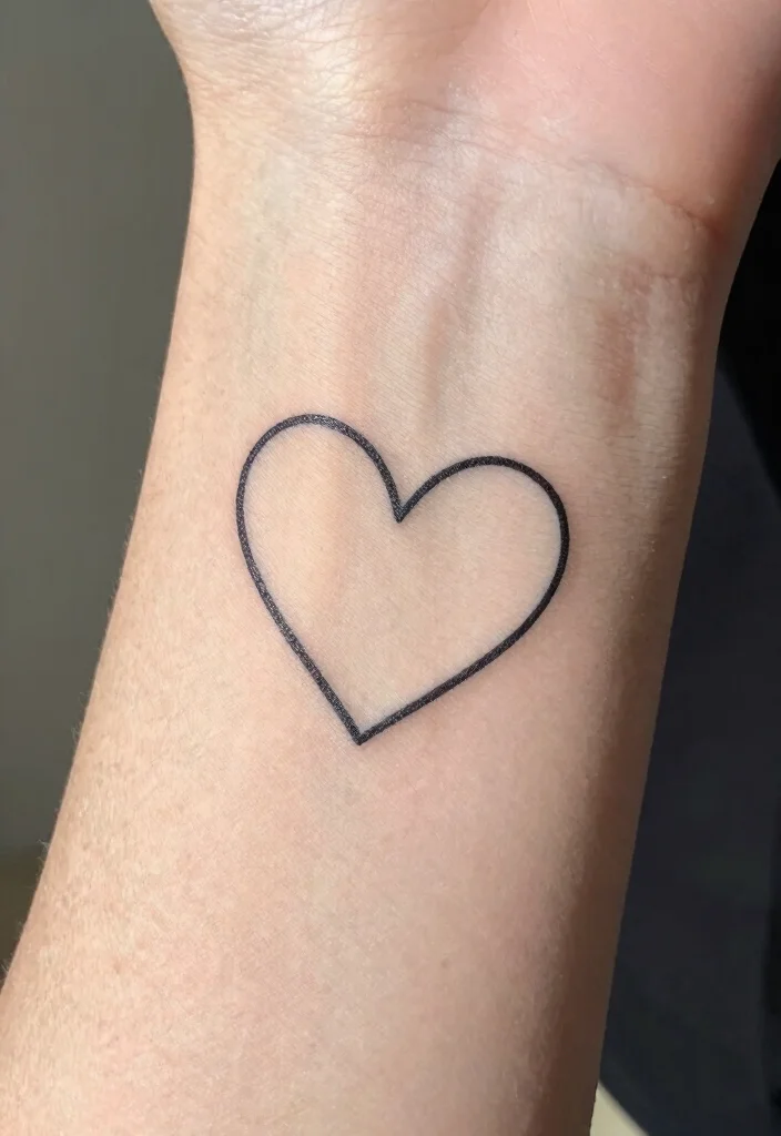 15 Simple Flash Tattoo Ideas With Clean Lines - 12. Simple Heart Outline 1