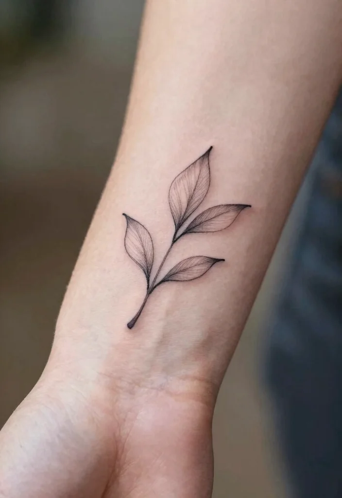 15 Simple Flash Tattoo Ideas With Clean Lines - 4. Leaf Outline 1