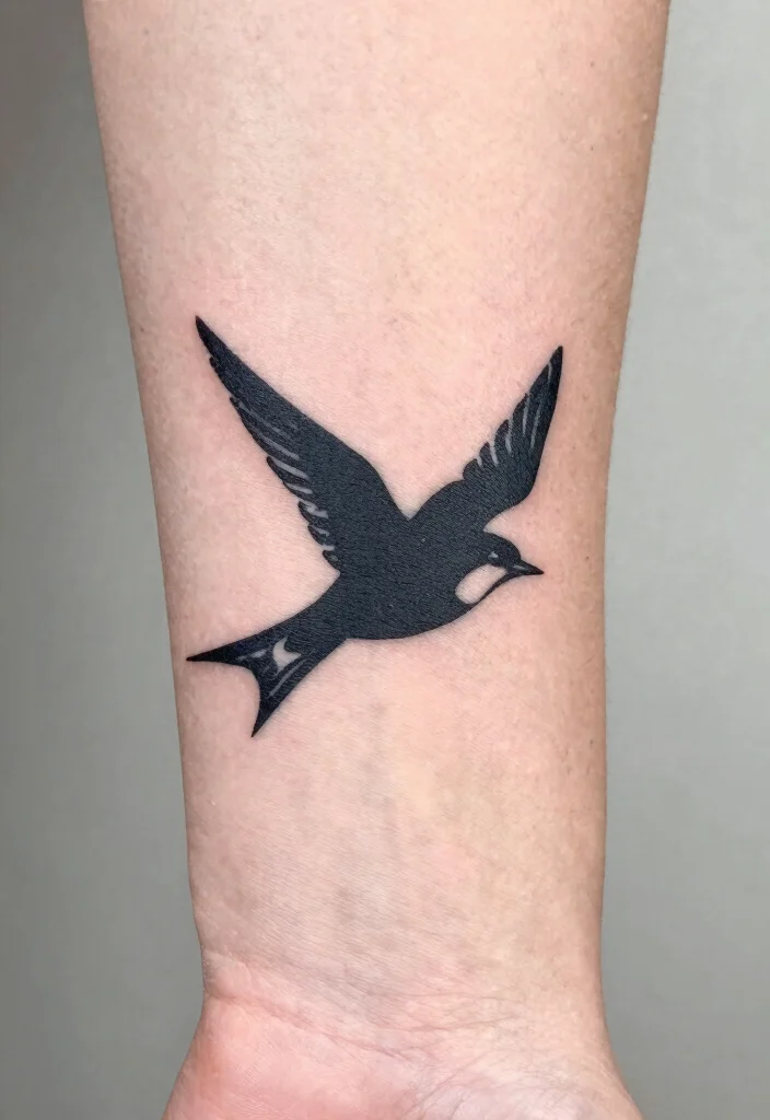 15 Simple Flash Tattoo Ideas With Clean Lines - 9. Simple Bird Silhouette 1