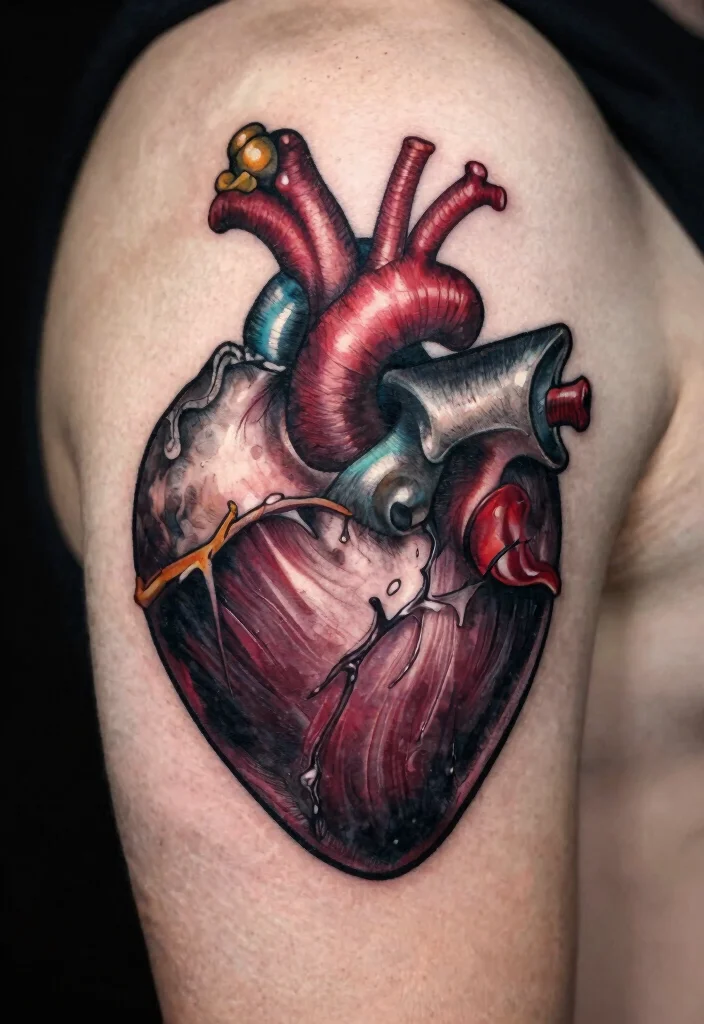 16 Dark Heart Tattoo Ideas With Moody Aesthetic - 15. Heart with a Dagger 1