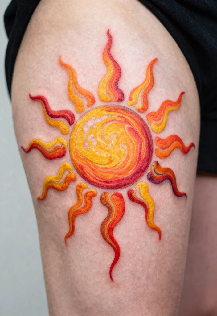16 Filipino Sun Tattoo Women Ideas With Cultural Pride - 10. Abstract Sun: Artistic Expression 1