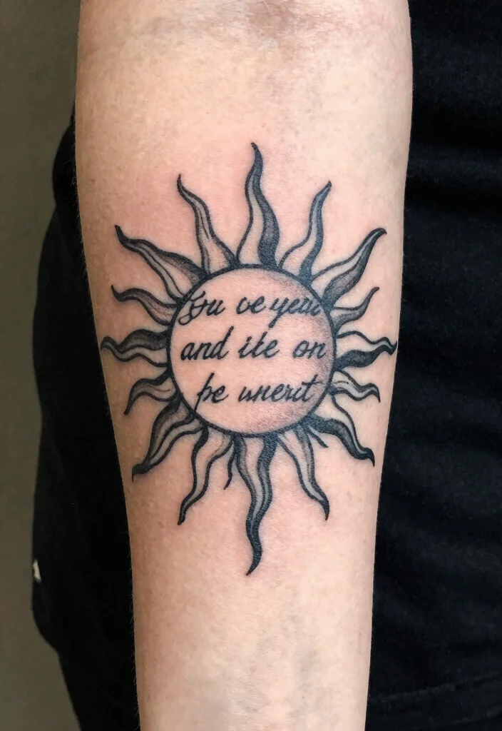 16 Filipino Sun Tattoo Women Ideas With Cultural Pride - 6. Sun with Meaningful Quotes 1