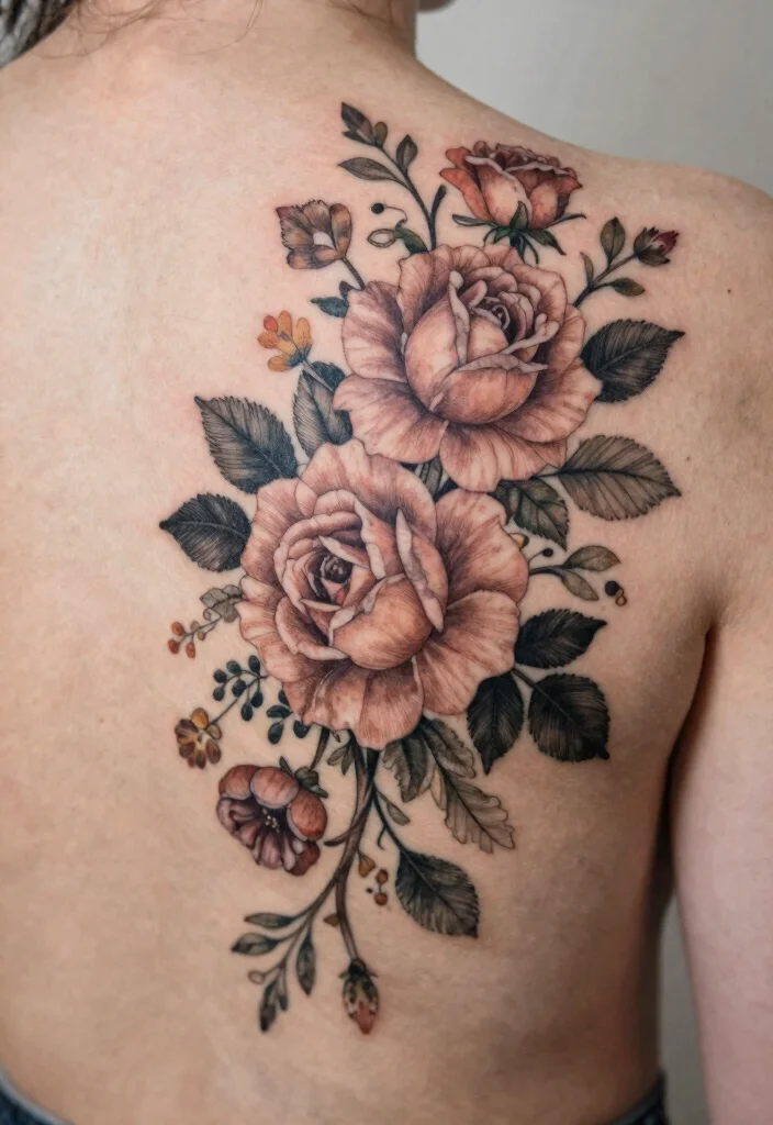 16 Rose Tattoo Realistic Ideas That Look Stunning - 4. Vintage-Inspired Floral Designs 1