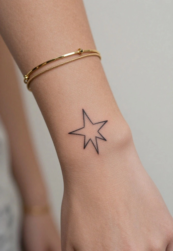 16 Star Tattoo on Wrist Ideas That Feel Minimal & Chic - 1. Single Star Outline 1