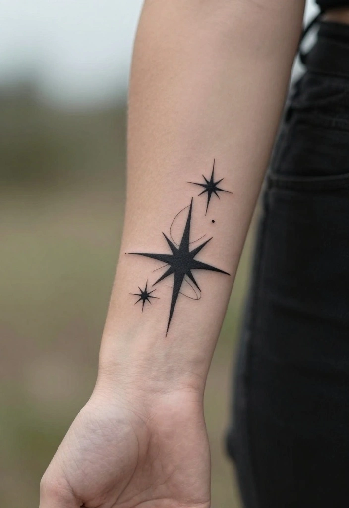 16 Star Tattoo on Wrist Ideas That Feel Minimal & Chic - 11. Abstract Star Design 1