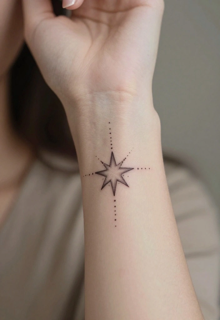 16 Star Tattoo on Wrist Ideas That Feel Minimal & Chic - 13. Dot and Star Combination 1