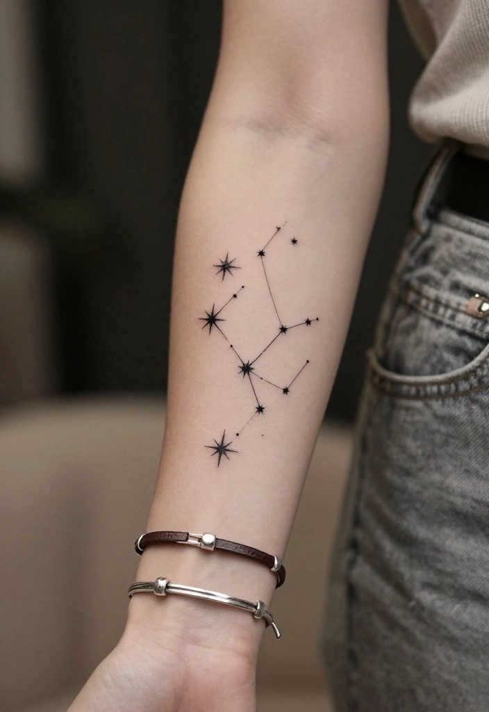 16 Star Tattoo on Wrist Ideas That Feel Minimal & Chic - 3. Star Constellation 1