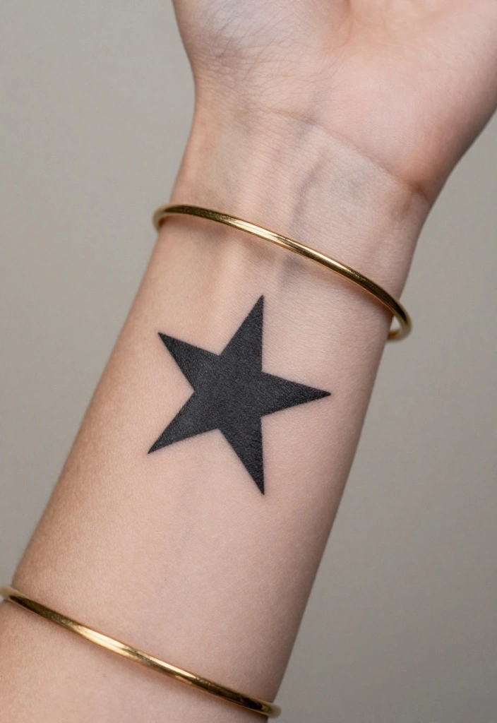 16 Star Tattoo on Wrist Ideas That Feel Minimal & Chic - 4. Filled Star Tattoo 1