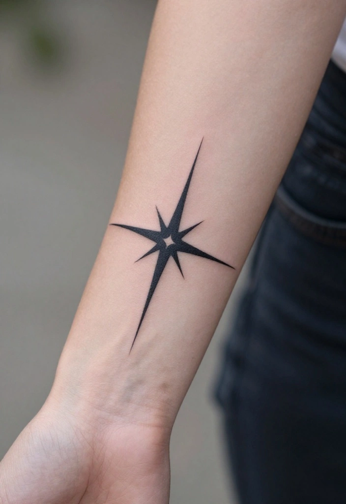 16 Star Tattoo on Wrist Ideas That Feel Minimal & Chic - 8. Minimalist Star Burst 1