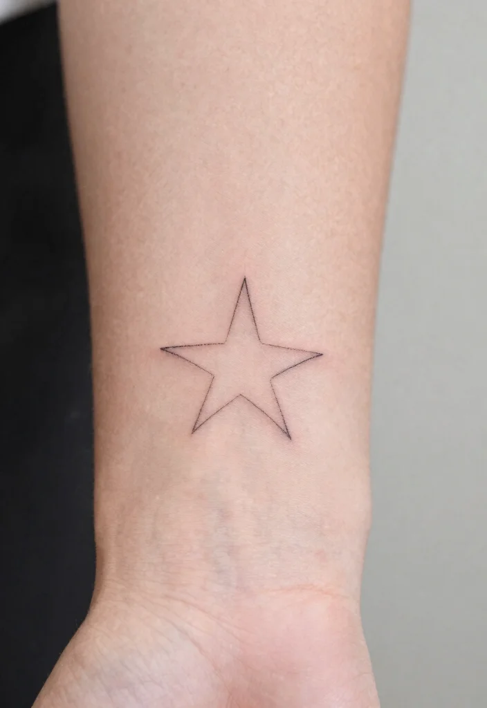 17 Gemini Star Tattoo Ideas With Zodiac Style - 1. Simple Star Outline 1