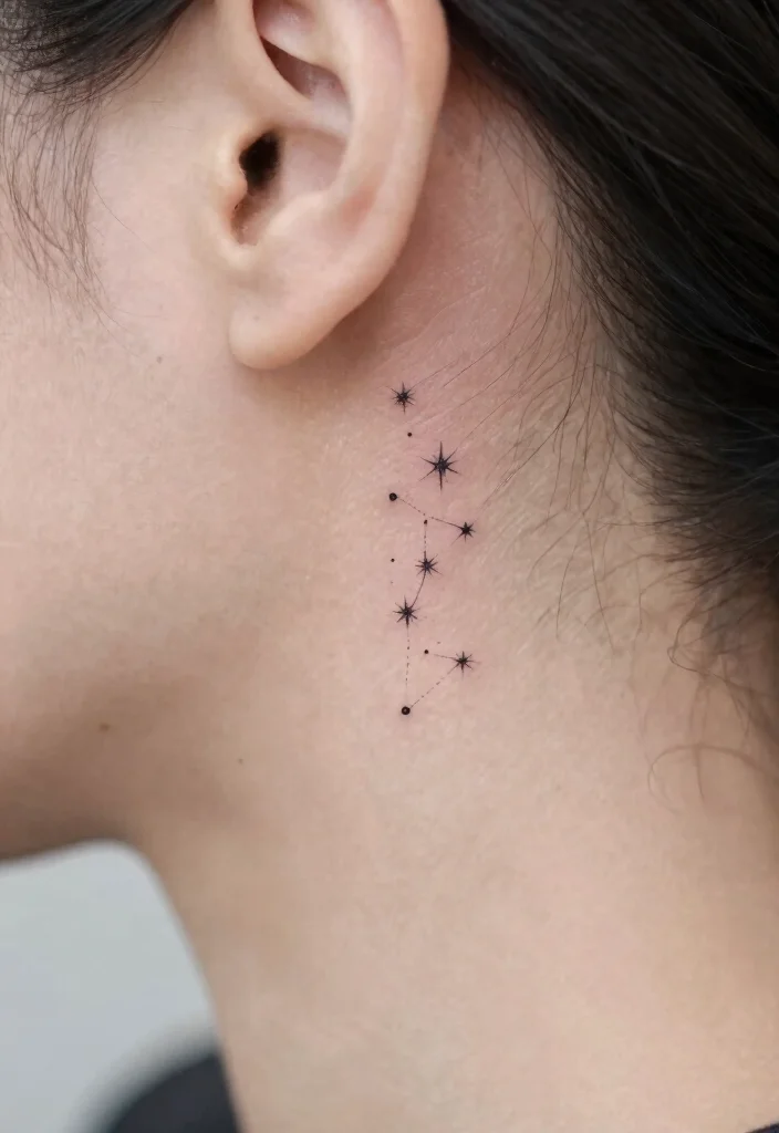 17 Gemini Star Tattoo Ideas With Zodiac Style - 13. Minimalist Star Cluster 1