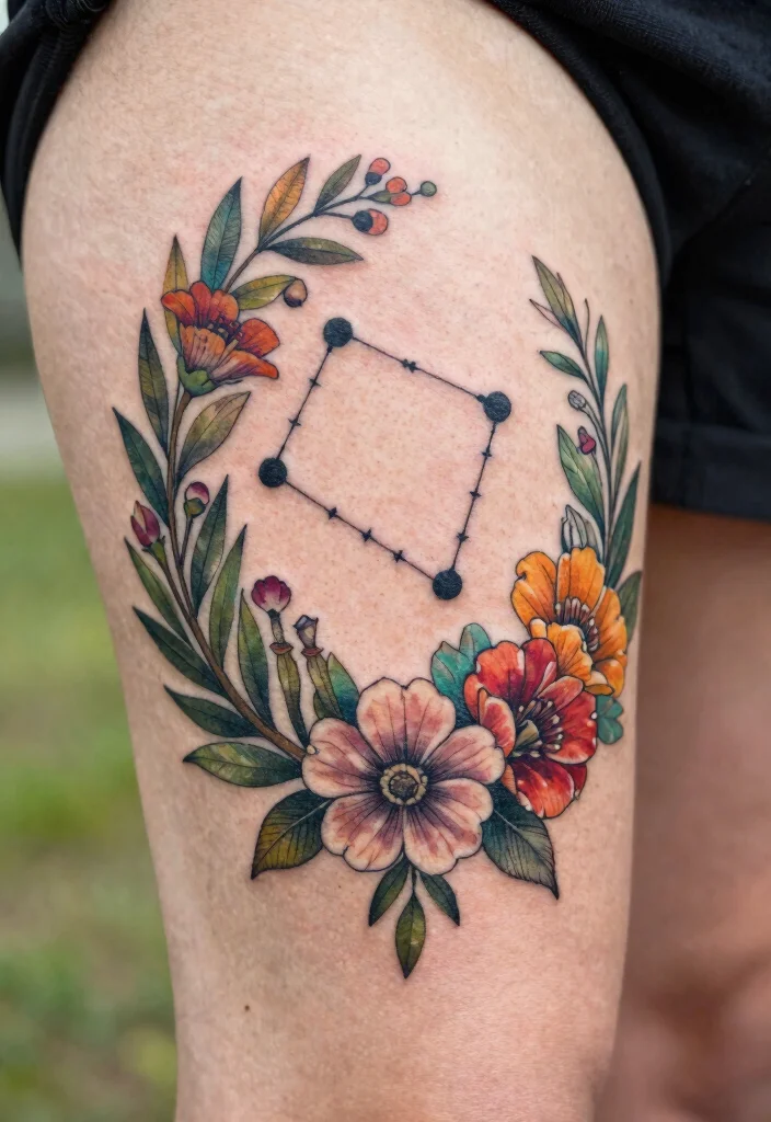 17 Gemini Star Tattoo Ideas With Zodiac Style - 17. Nature-Inspired Gemini Tattoos 1