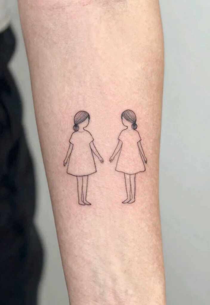 17 Gemini Star Tattoo Ideas With Zodiac Style - 3. Minimalist Twins 1