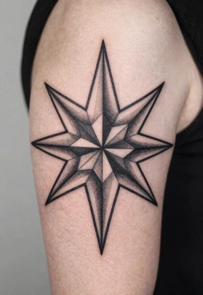 17 Gemini Star Tattoo Ideas With Zodiac Style - 8. Geometric Star Designs 1