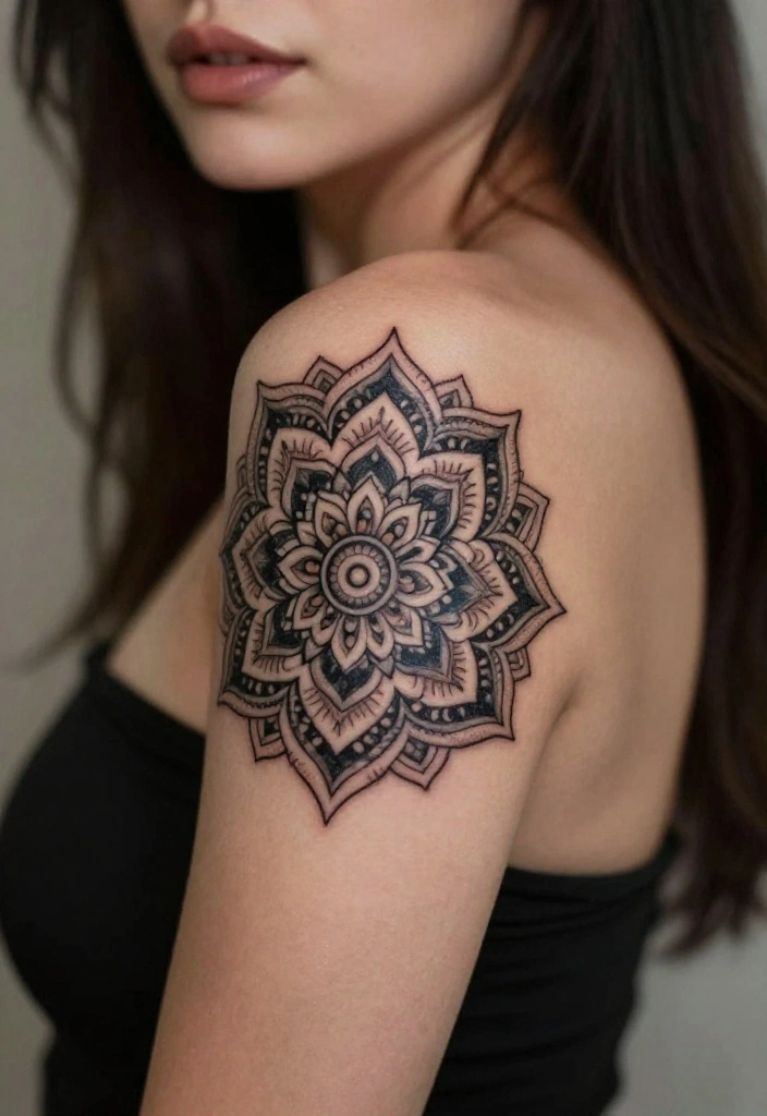 17 Mandala Sleeve Tattoo Women Ideas With Intricate Beauty - 8. Symmetrical Mandala Patterns 1