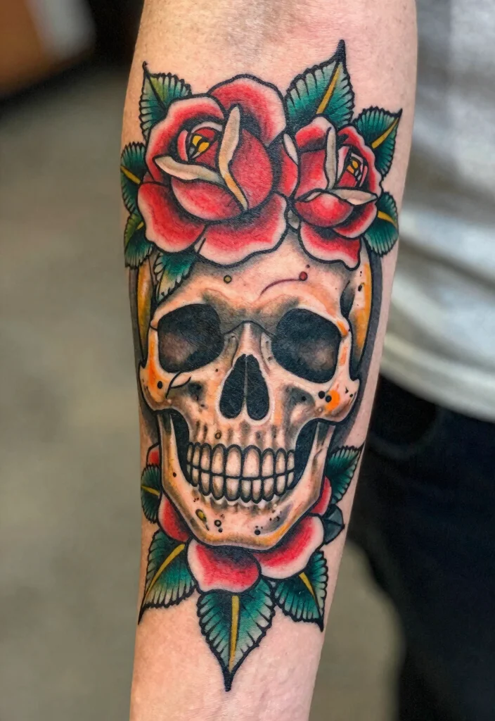 17 Sailor Jerry Tattoo Flash Ideas With Vintage Edge - 11. Traditional Skull Tattoos 1