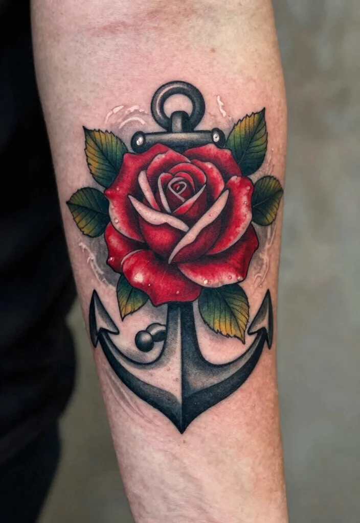 17 Sailor Jerry Tattoo Flash Ideas With Vintage Edge - 3. Classic Roses and Nautical Themes 1